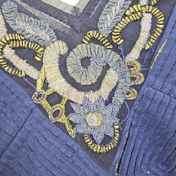 GEISHA DESIGNS,  EMBROIDEDED FIT N FLARE DRESS, SLEEVLESS, V-NECK - Picture 3 of 8